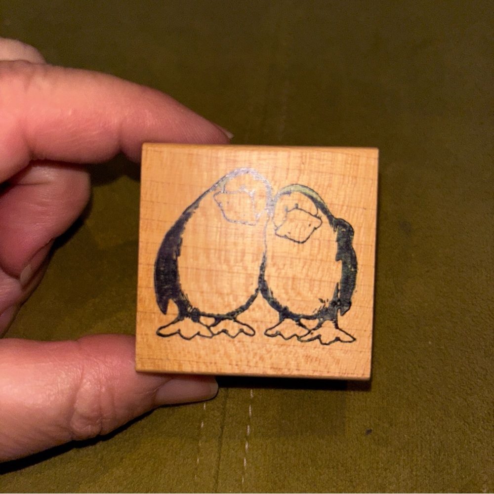 Vintage OPUS Penguin style by Rubber Duck  Stamp cartoon bird funny alaska comic